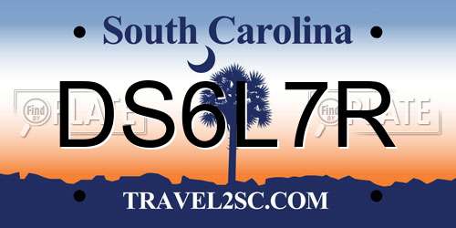 DS6L7R South Carolina License Plate