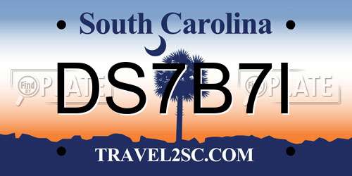 DS7B7I South Carolina License Plate