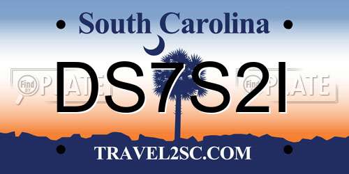 DS7S2I South Carolina License Plate