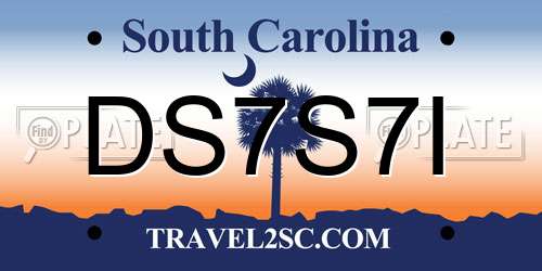DS7S7I South Carolina License Plate