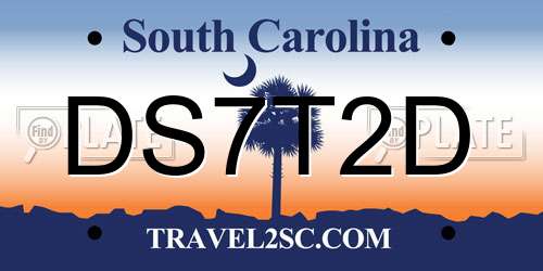 DS7T2D South Carolina License Plate