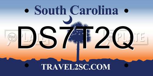 DS7T2Q South Carolina License Plate