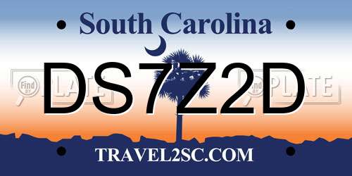 DS7Z2D South Carolina License Plate