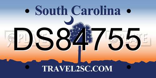 DS84755 South Carolina License Plate