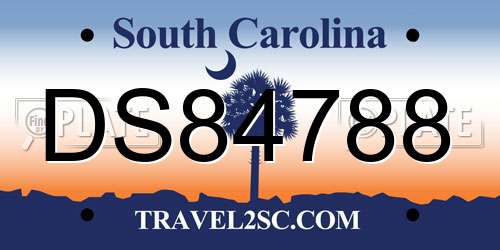 DS84788 South Carolina License Plate