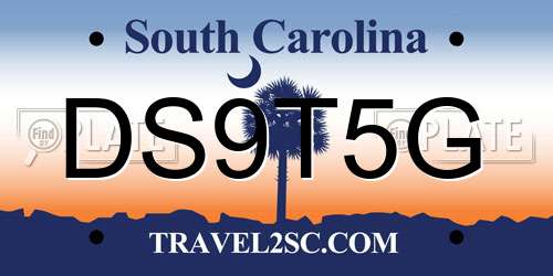 DS9T5G South Carolina License Plate