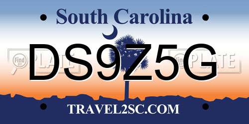 DS9Z5G South Carolina License Plate