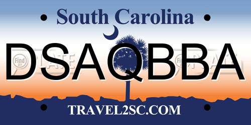 DSAQBBA South Carolina License Plate