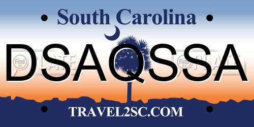 DSAQSSA South Carolina License Plate