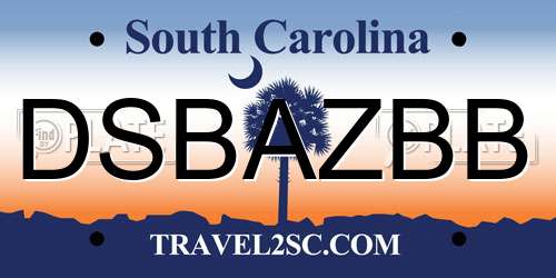 DSBAZBB South Carolina License Plate
