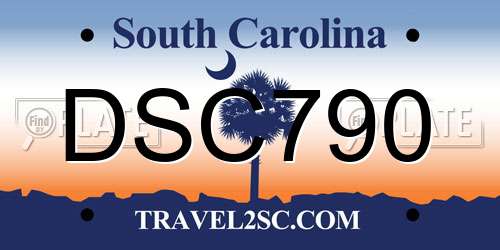 DSC790 South Carolina License Plate