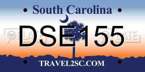 DSE155 South Carolina License Plate