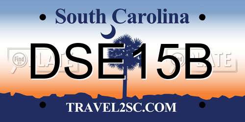DSE15B South Carolina License Plate
