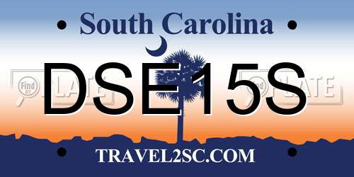 DSE15S South Carolina License Plate