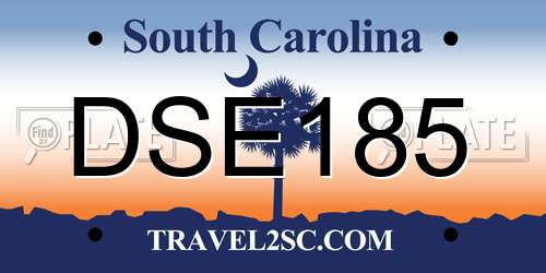DSE185 South Carolina License Plate
