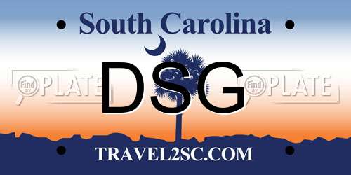 DSG South Carolina License Plate