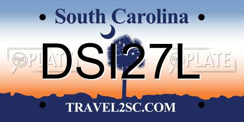 DSI27L South Carolina License Plate