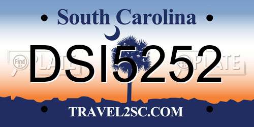 DSI5252 South Carolina License Plate