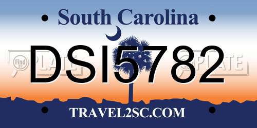 DSI5782 South Carolina License Plate
