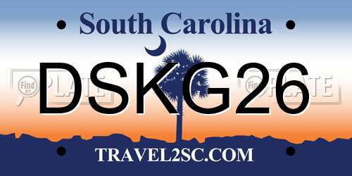 DSKG26 South Carolina License Plate