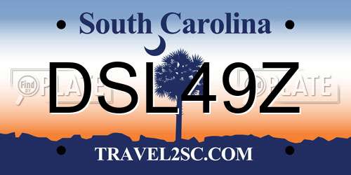 DSL49Z South Carolina License Plate