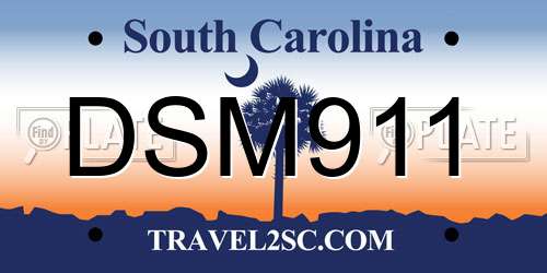 DSM911 South Carolina License Plate