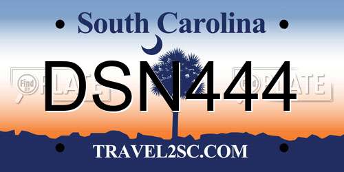 DSN444 South Carolina License Plate