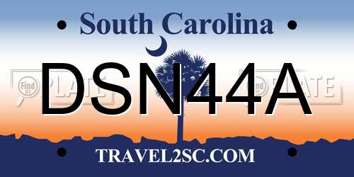 DSN44A South Carolina License Plate