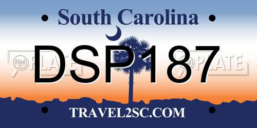 DSP187 South Carolina License Plate