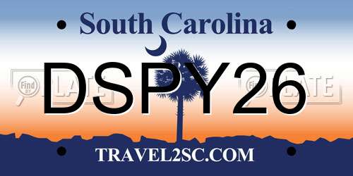DSPY26 South Carolina License Plate