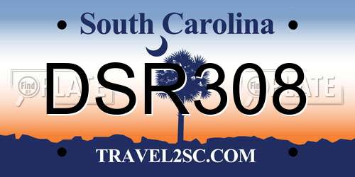 DSR308 South Carolina License Plate