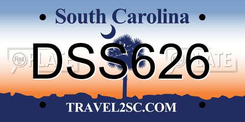 DSS626 South Carolina License Plate