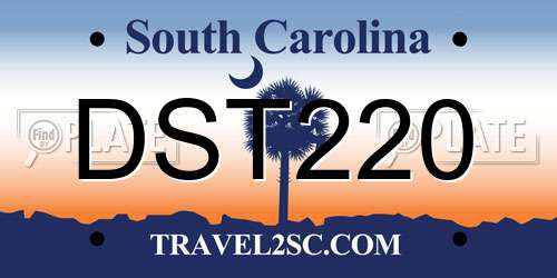 DST220 South Carolina License Plate
