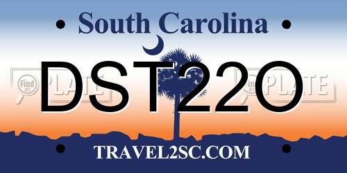DST22O South Carolina License Plate