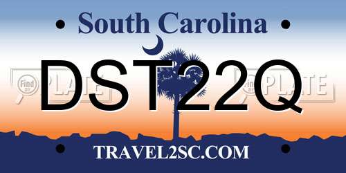 DST22Q South Carolina License Plate
