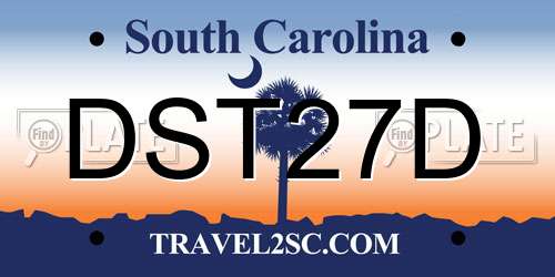 DST27D South Carolina License Plate