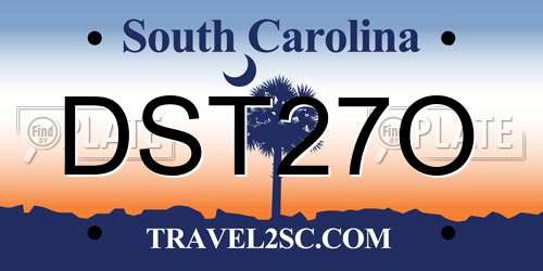 DST27O South Carolina License Plate