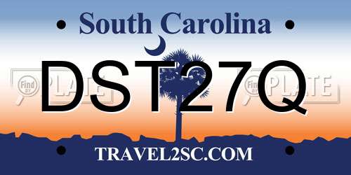 DST27Q South Carolina License Plate