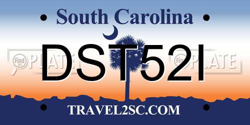 DST52I South Carolina License Plate
