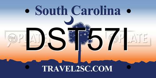 DST57I South Carolina License Plate