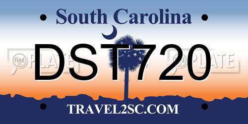 DST720 South Carolina License Plate