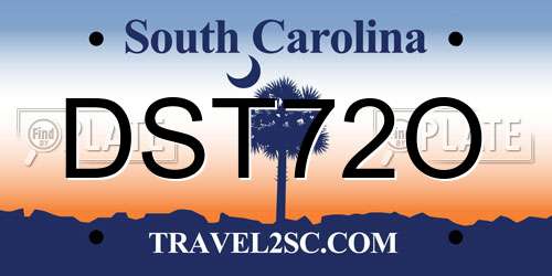 DST72O South Carolina License Plate