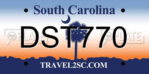 DST770 South Carolina License Plate