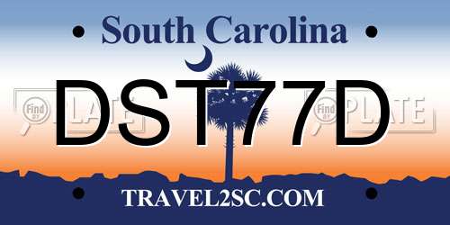 DST77D South Carolina License Plate
