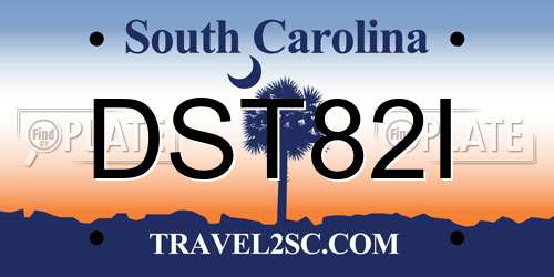 DST82I South Carolina License Plate