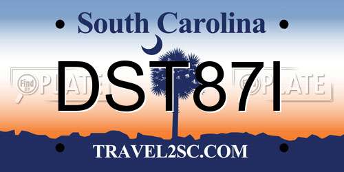DST87I South Carolina License Plate