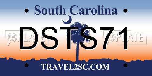 DSTS71 South Carolina License Plate