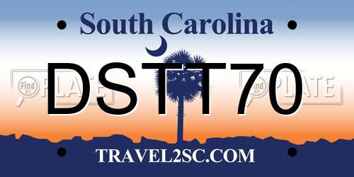 DSTT70 South Carolina License Plate