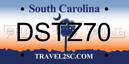 DSTZ70 South Carolina License Plate