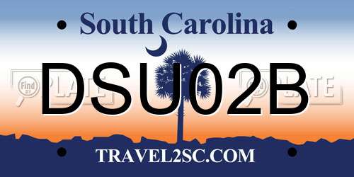DSU02B South Carolina License Plate
